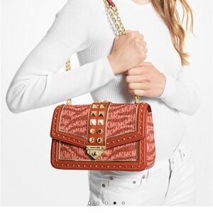 MICHAEL KORS Soho Large Animal Print Logo Shoulder Bag NWT. P26